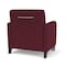 Lesro Siena Lounge Reception Wide Guest Chair with Front Casters, Black Wood Back Legs, OH Wine Upholstery SN1201 - alternate 3